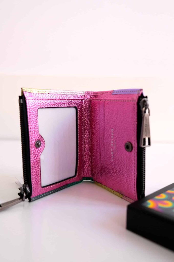 PORTE FEUILLE KURT GEIGER - Métallisé arc-en-ciel pastel – Image 2