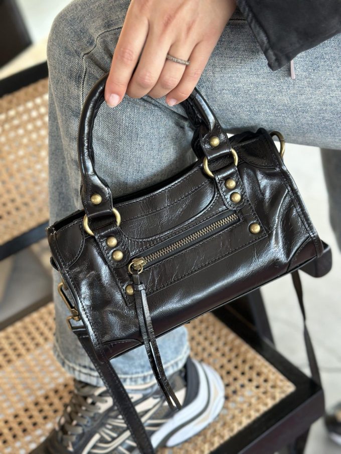 Mini Sac Gaga cuir noir – Image 4