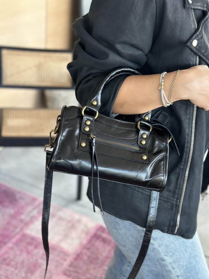 Mini Sac Gaga cuir noir – Image 3